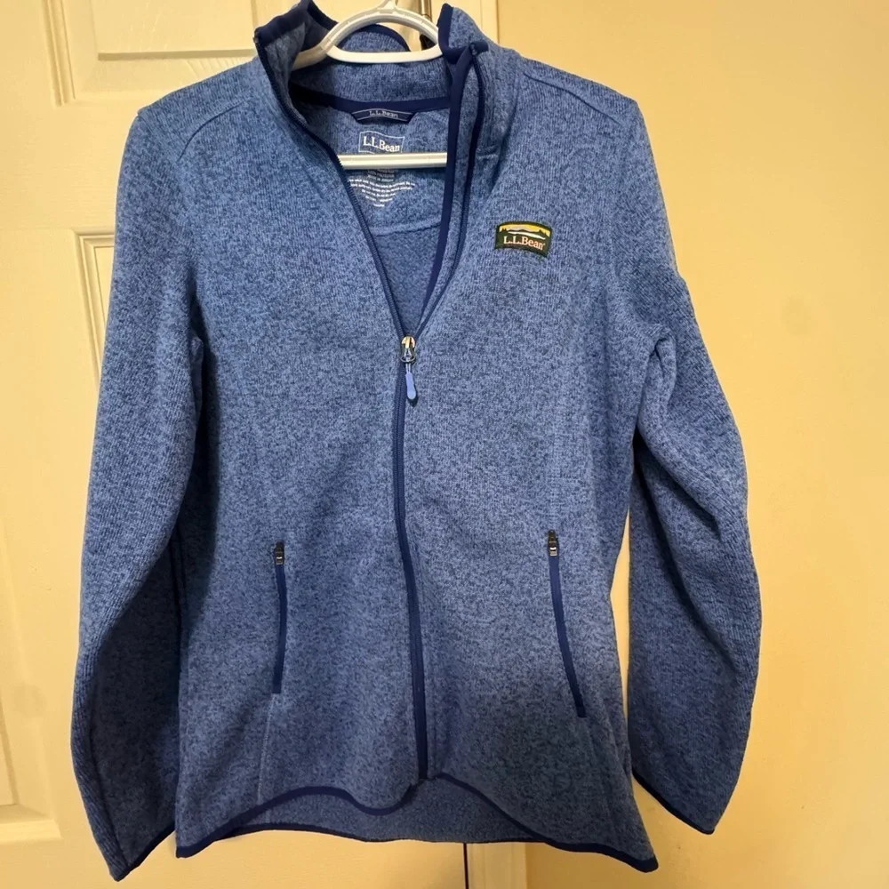 L.L. Bean Heathered Blue Zip-Up Jacket